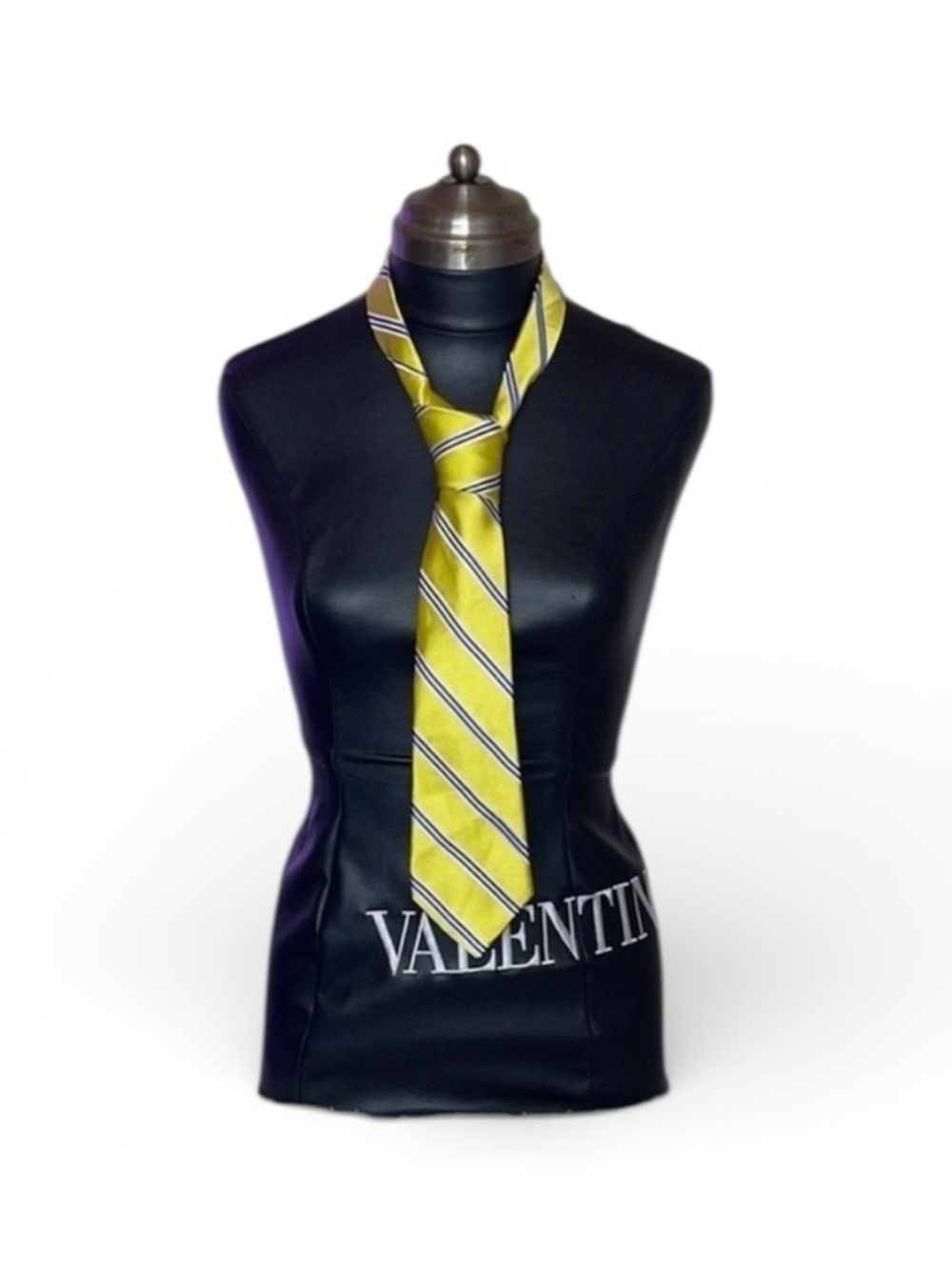 Ralph Lauren Yellow and Navy Striped Men's Silk Tie